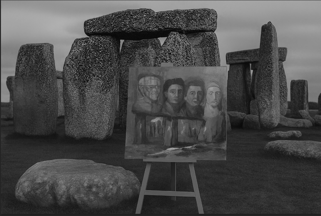zwart wit stonehenge